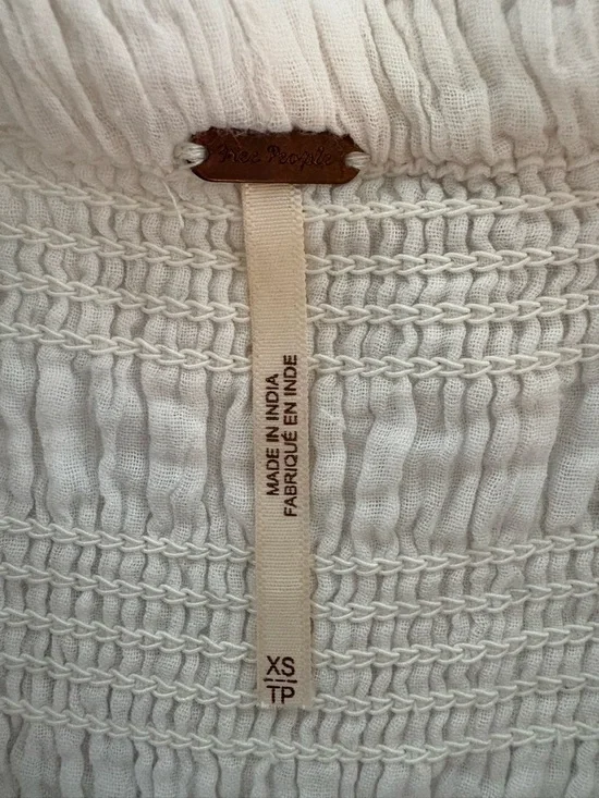 Free People White Off-Shoulder Maxi Dress with Ruffle Neckline - Picture 4 of 7